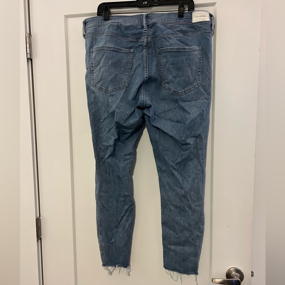EXPRESS JEANS SKINNY RIPPED TORN MID RISE 16R! - Picture 2 of 7